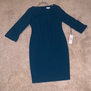 Nwt Knee length Calvin Klein teal dress